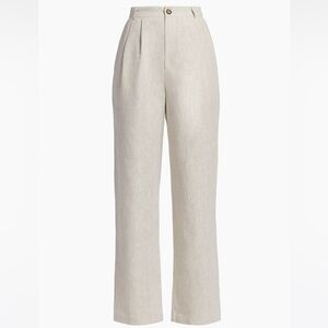 Reformation Mason Linen Straight-Leg Pants